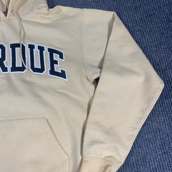 Purdue‎ Boilermakers Hoodie Mens Medium Beige Sweatshirt Embroidered Basketball - Picture 5 of 12